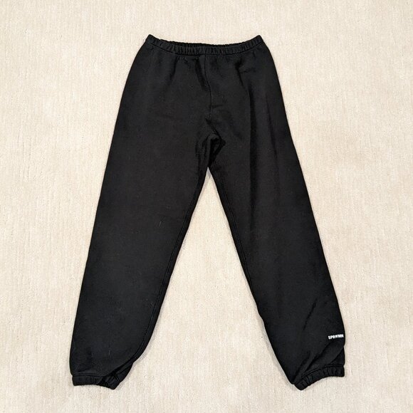 NWT SPRWMN Sweatpants 100% Cotton Black Size Small Lounge Jogger Leisure Logo - Picture 1 of 9